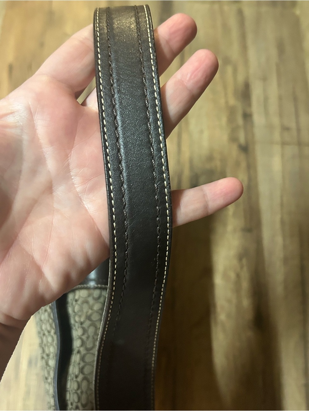Coach F10926 MEDIUM Vintage Soho BROWN Leather & Signature C Canvas Shoulder Bag - Picture 10 of 10